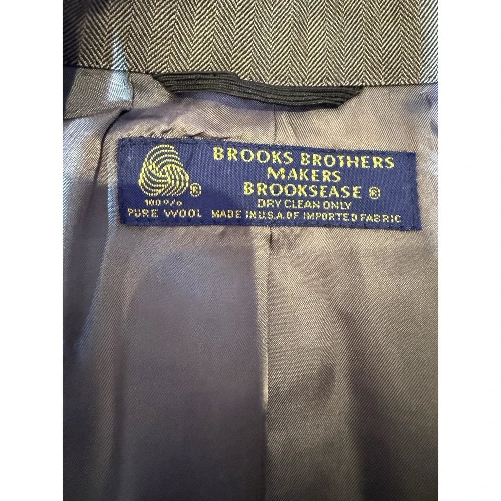 Vintage‎ Brooks Brothers Brooksease Wool Blazer Gray Stripe Made USA 40